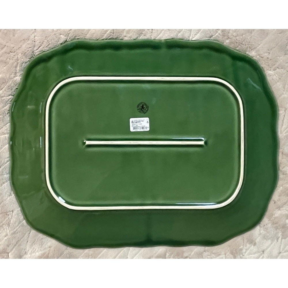 Bordallo Pinheiro Woods Deer Platter Tray Green Buck Portugal 18.75" Bosque Hunt - Picture 10 of 13
